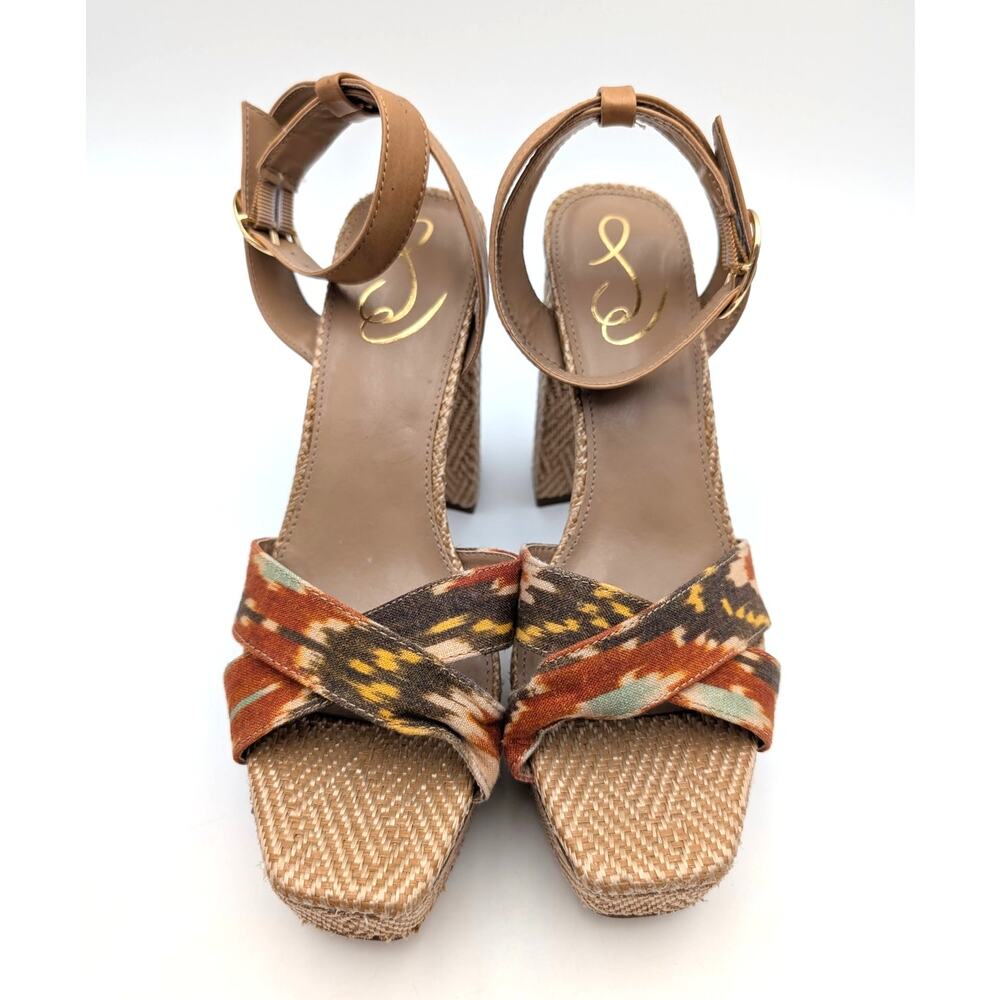 Sam Edelman Nolita Ankle Strap Platform Sandals Women's Orange/Multi Size US8M - Picture 13 of 14